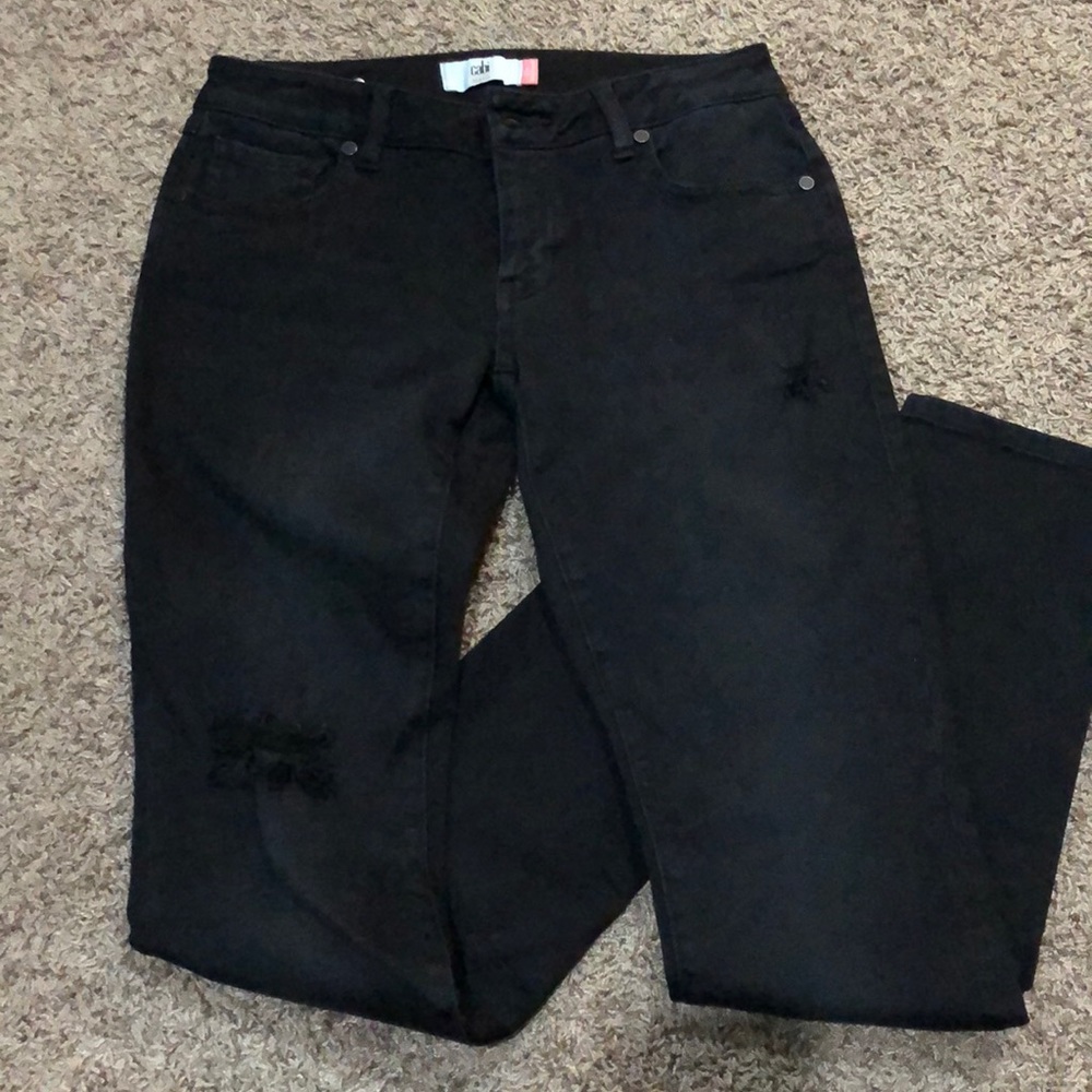CABi black distressed jeans